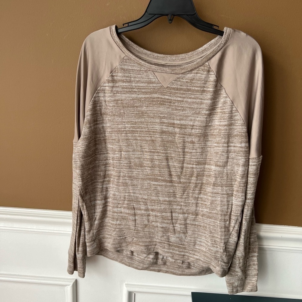 Guess Brown Sweater with Sheer Shoulders Size Large